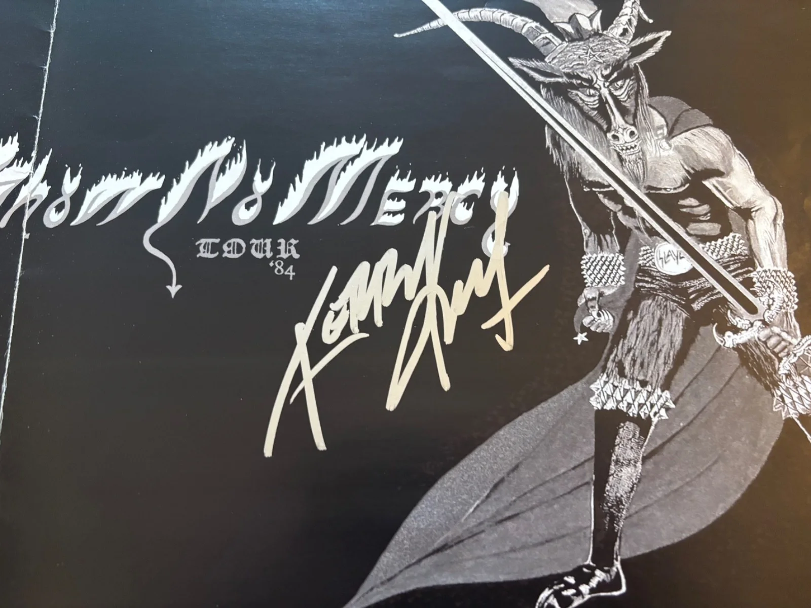 SLAYER SIGNED AUTOGRAPHED SHOW NO MERCY POSTER RARE KERRY KING METAL IN PERSON, изображение 2