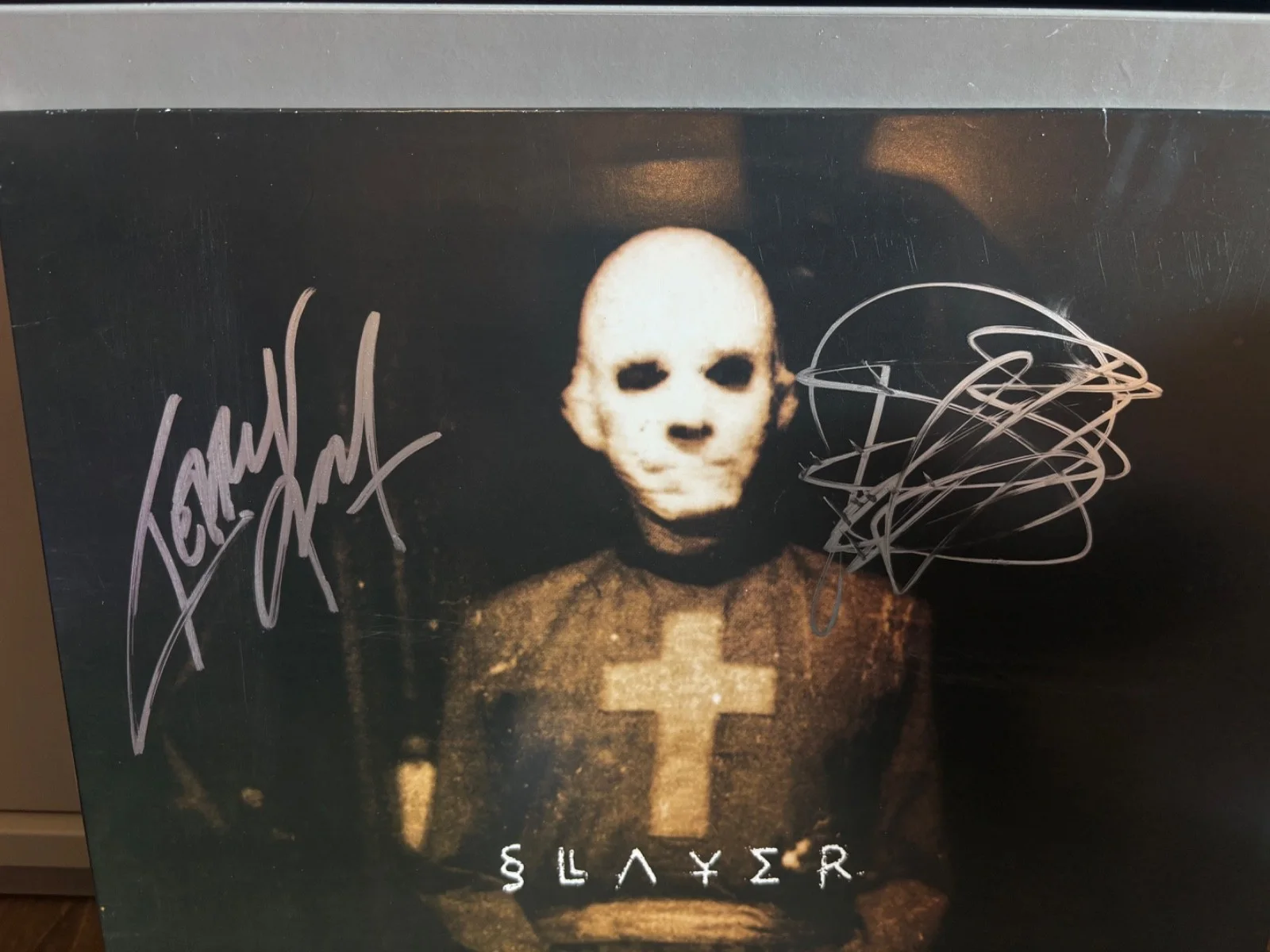 SLAYER SIGNED AUTOGRAPHED LP VINYL RARE KERRY KING PAUL BOSTAPH DIABOLUS METAL, изображение 2