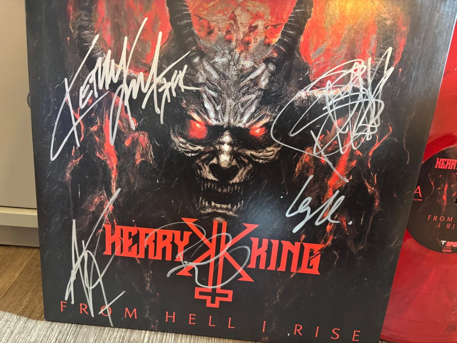 KERRY KING SIGNED AUTOGRAPHED RED LP VINYL FROM HELL I RISE RARE X5 SLAYER METAL, image 2