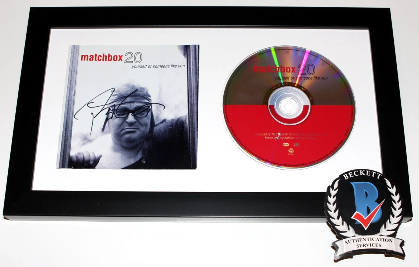 ROB THOMAS SIGNED FRAMED MATCHBOX TWENTY YOURSELF OR SOMEONE LIKE YOU CD BAS COA, image 3