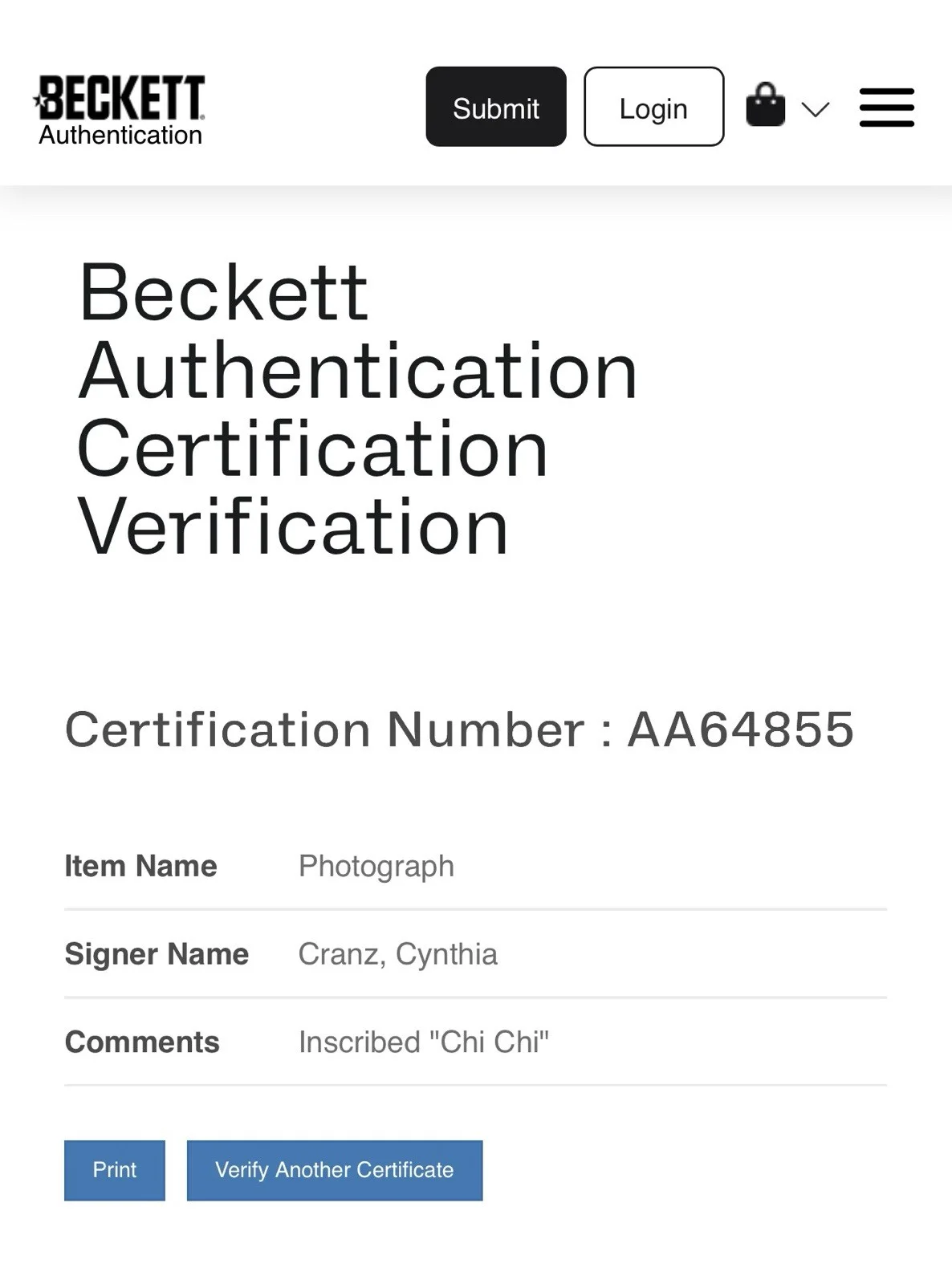 Cynthia Craig — Signed 8x10 CYNTHIA CRAIG Inscribed "Chi Chi" Beckett COA Dragonball, image 2