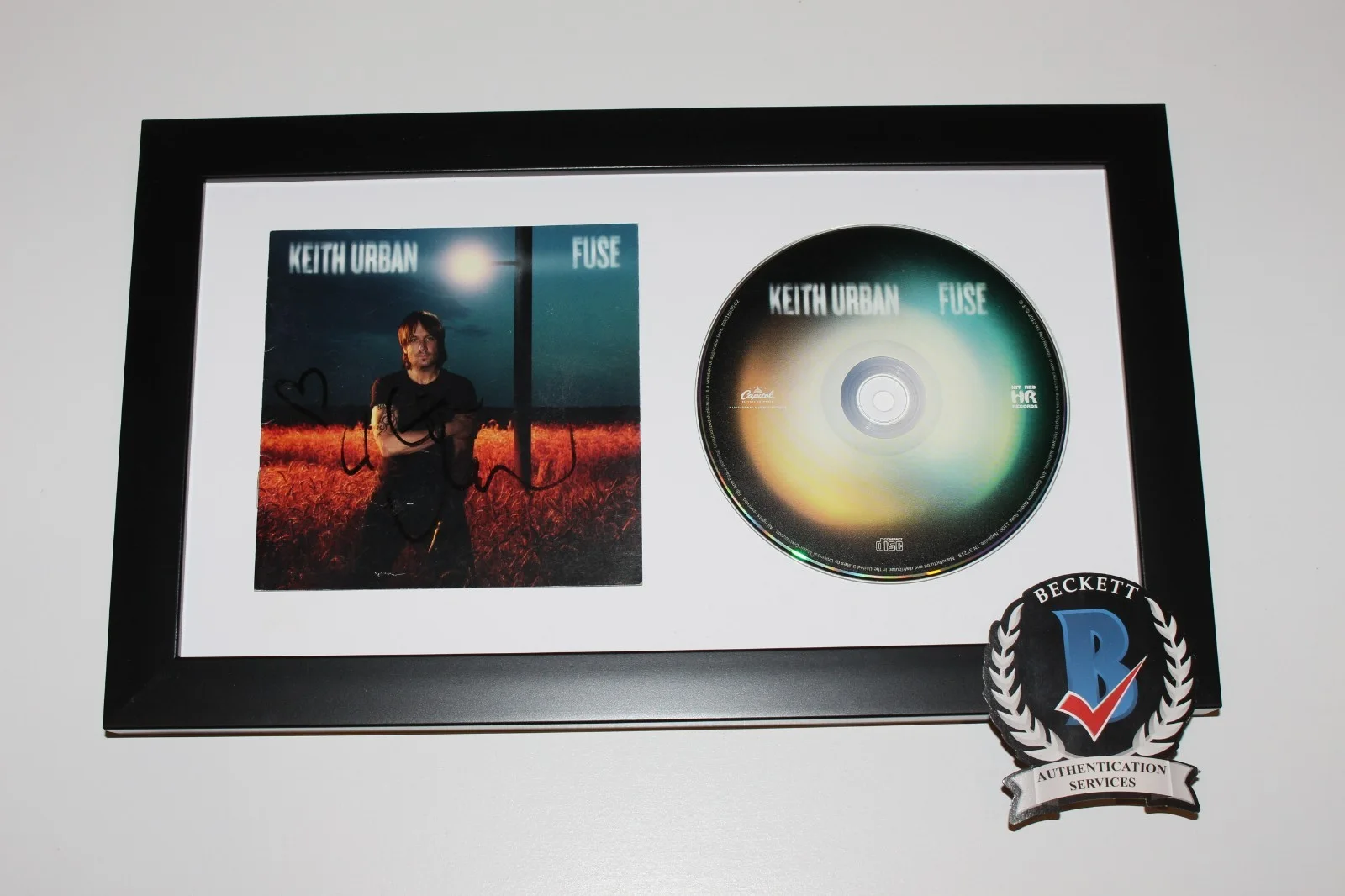 KEITH URBAN SIGNED FRAMED 'FUSE' CD COVER ALBUM BECKETT COA COUNTRY AUTOGRAPH, изображение 3