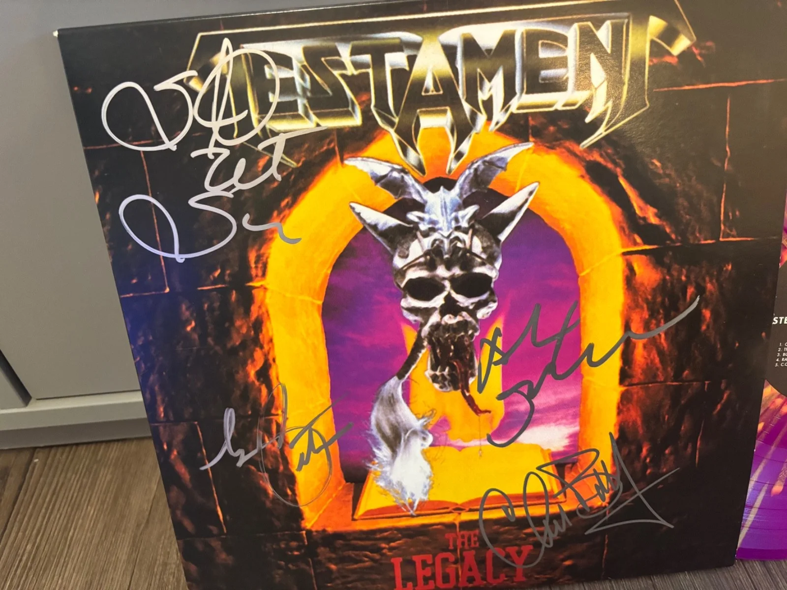 TESTAMENT SIGNED AUTOGRAPHED SPLATTER LP VINYL THE LEGACY RARE X3 ALEX, изображение 2