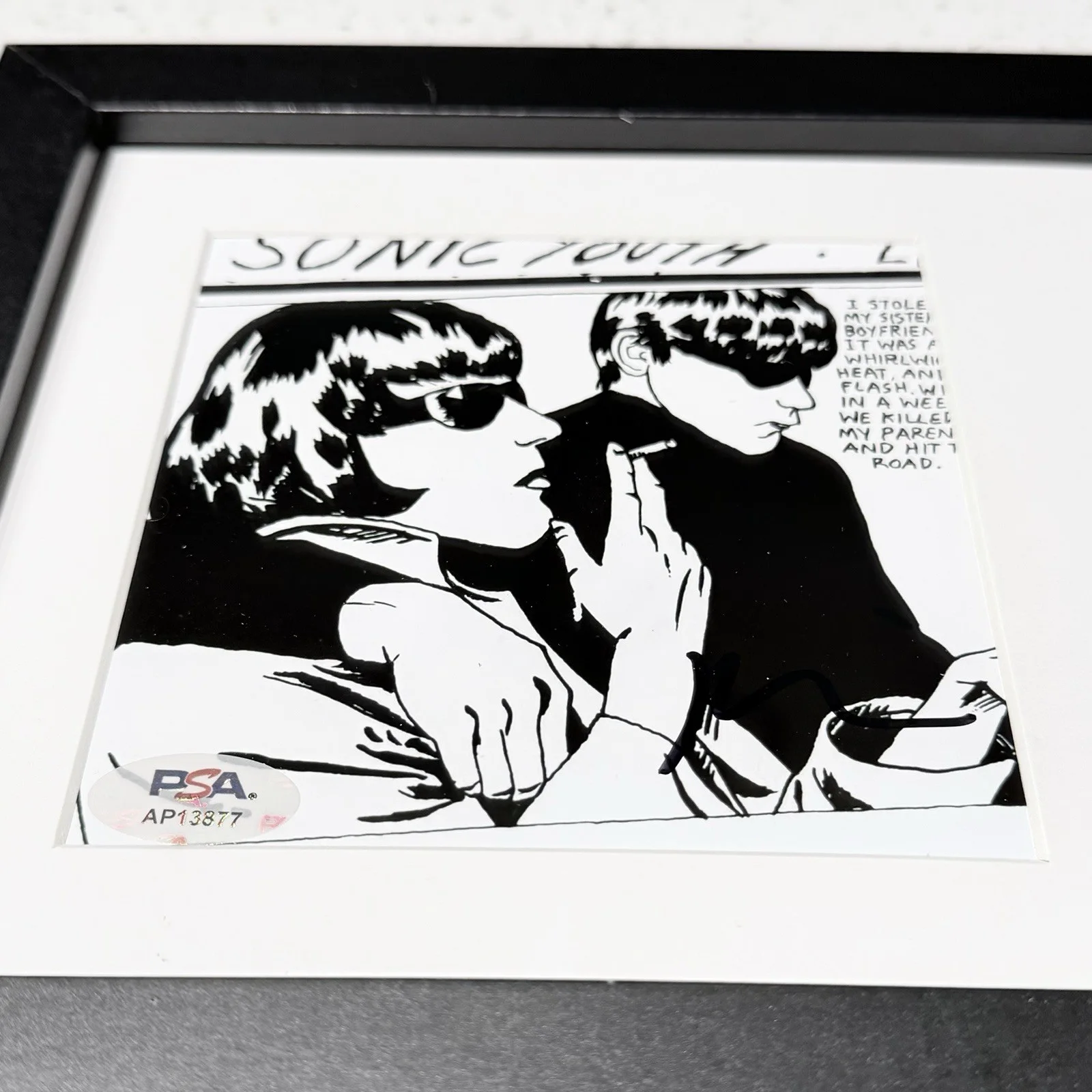 KIM GORDON SIGNED SONIC YOUTH GOO ALBUM CD FRAMED AUTOGRAPH PSA COA, image 2