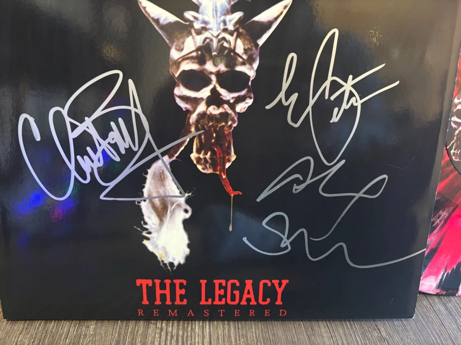 TESTAMENT SIGNED AUTOGRAPHED RED SPLATTER LP VINYL THE LEGACY RARE X3 ALEX CHUCK, изображение 2