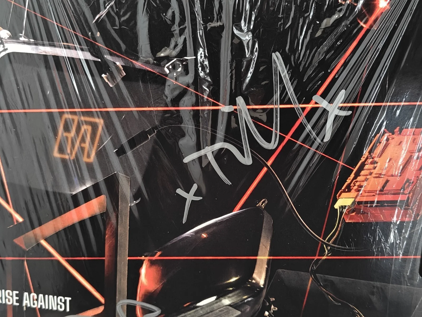 Signed Rise Against "Ricochet" Autographed Orange Colored Vinyl COVER SIGNED, image 4