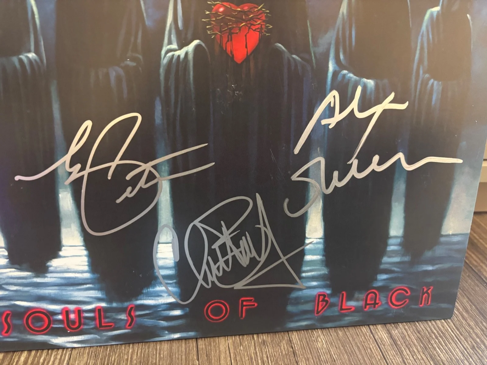 TESTAMENT SIGNED AUTOGRAPHED LP VINYL SOULS OF BLACK RARE X3 ALEX CHUCK ERIC, изображение 2