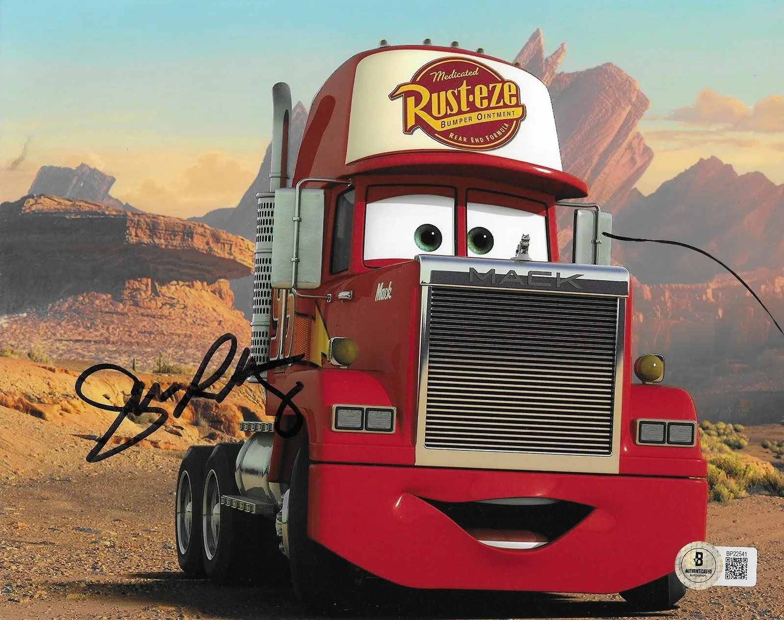 John Ratzenberger — John Ratzenberger Signed 8x10 Photo BAS Autographed Disney Cars Mack Rust*eze 41