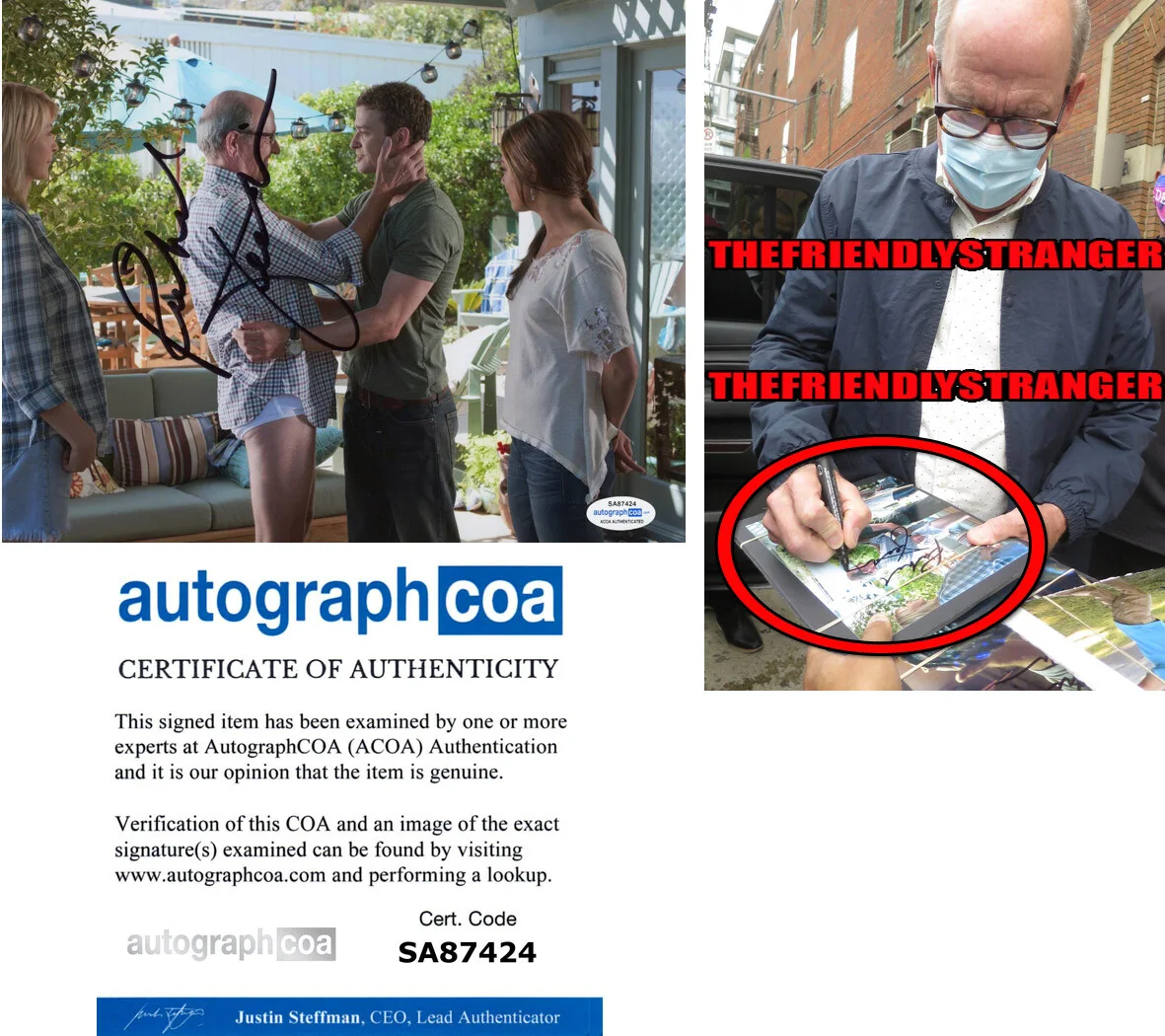 RICHARD JENKINS — Richard Jenkins signed "FRIENDS WITH BENEFITS" 8X10 Photo EXACT PROOF e ACOA COA