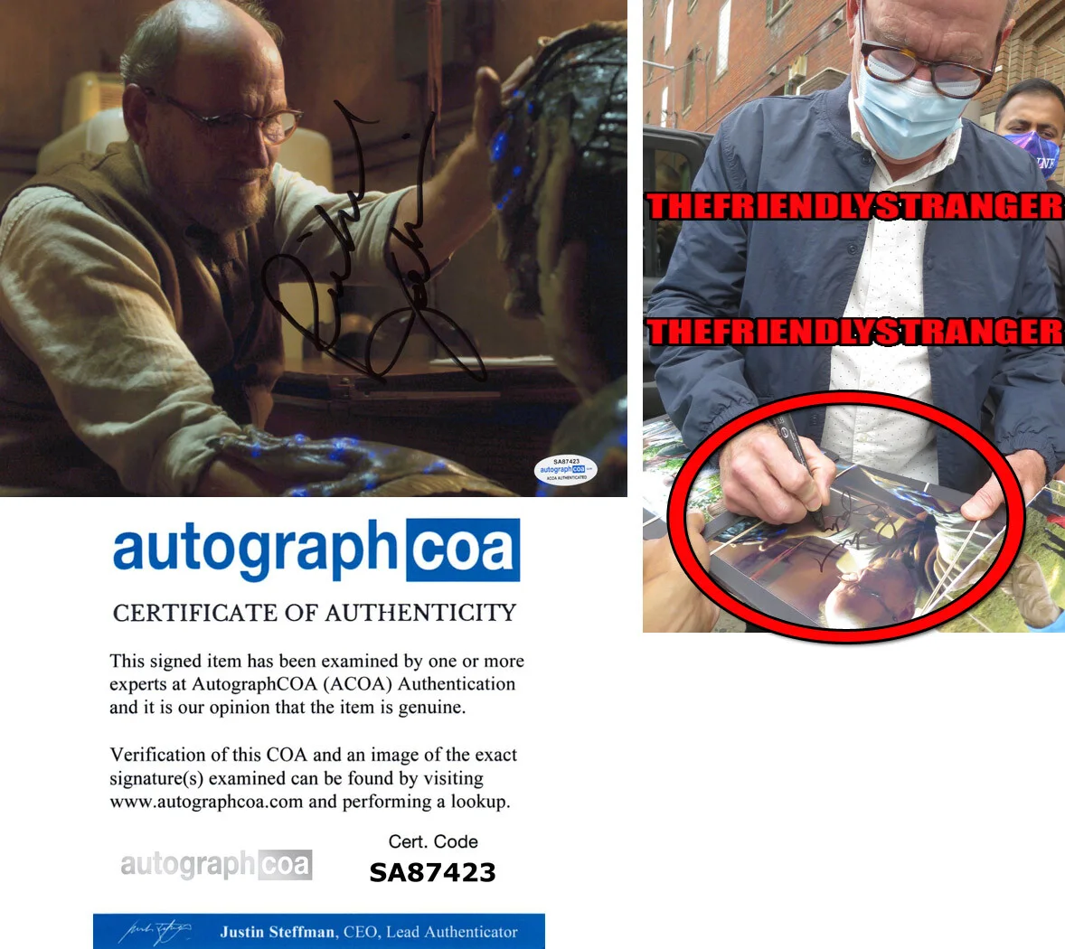RICHARD JENKINS — Richard Jenkins signed "THE SHAPE OF WATER" 8x10 Photo EXACT PROOF d ACOA COA