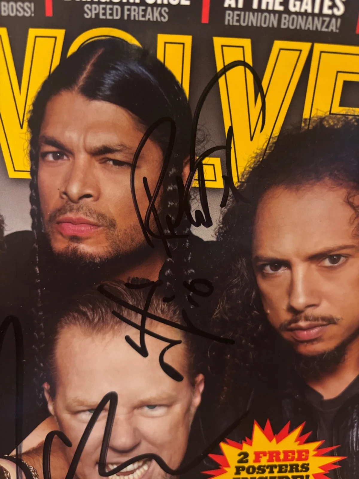 METALLICA SIGNED AUTOGRAPHED REVOLVER MAGAZINE RARE X3 JAMES HETFIELD LARS ROB, изображение 3