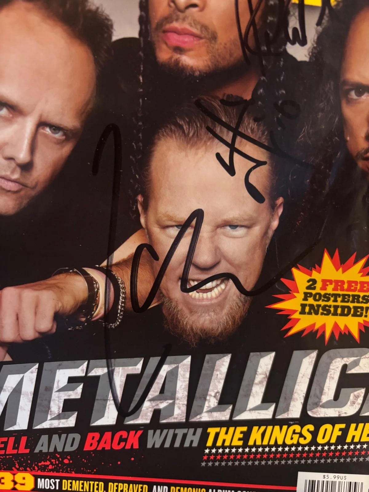 METALLICA SIGNED AUTOGRAPHED REVOLVER MAGAZINE RARE X3 JAMES HETFIELD LARS ROB, изображение 4