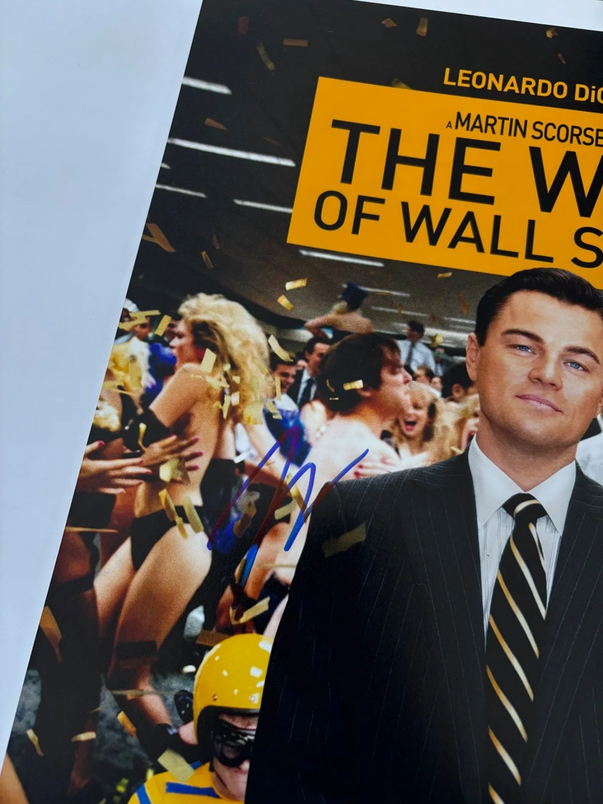 LEONARDO DICAPRIO SIGNED THE WOLF OF WALL STREET 12X18 MOVIE POSTER PHOTO BAS, изображение 2