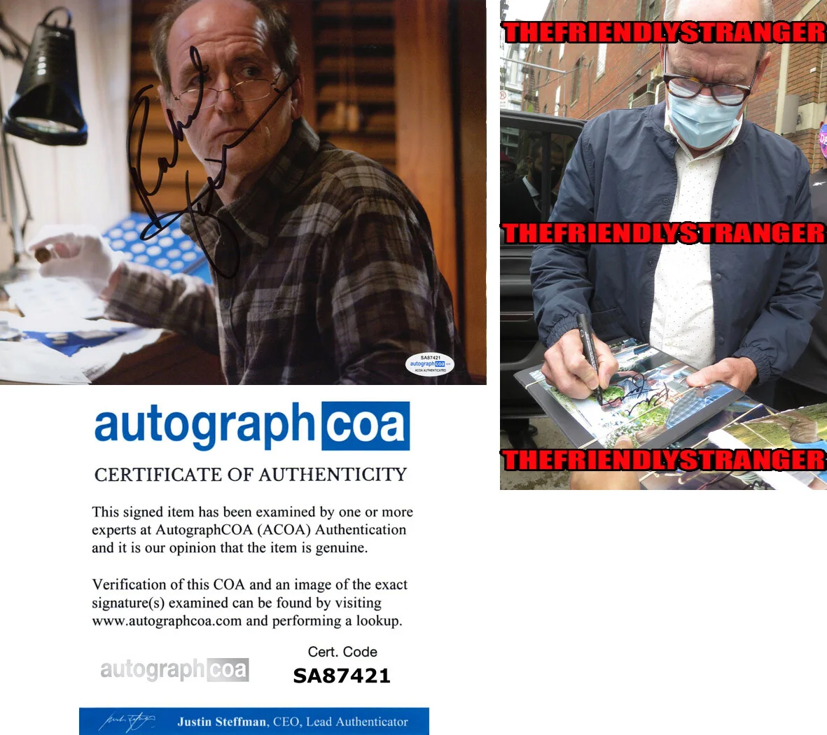 RICHARD JENKINS — Richard Jenkins signed "THE SHAPE OF WATER" 8x10 Photo b PROOF Giles ACOA COA