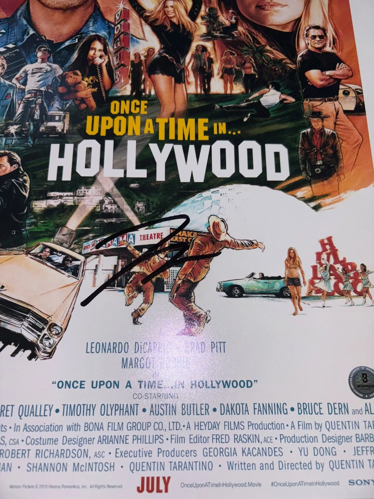 LEONARDO DICAPRIO SIGNED ONCE UPON A TIME IN HOLLYWOOD 12X18 POSTER PHOTO BAS, image 2
