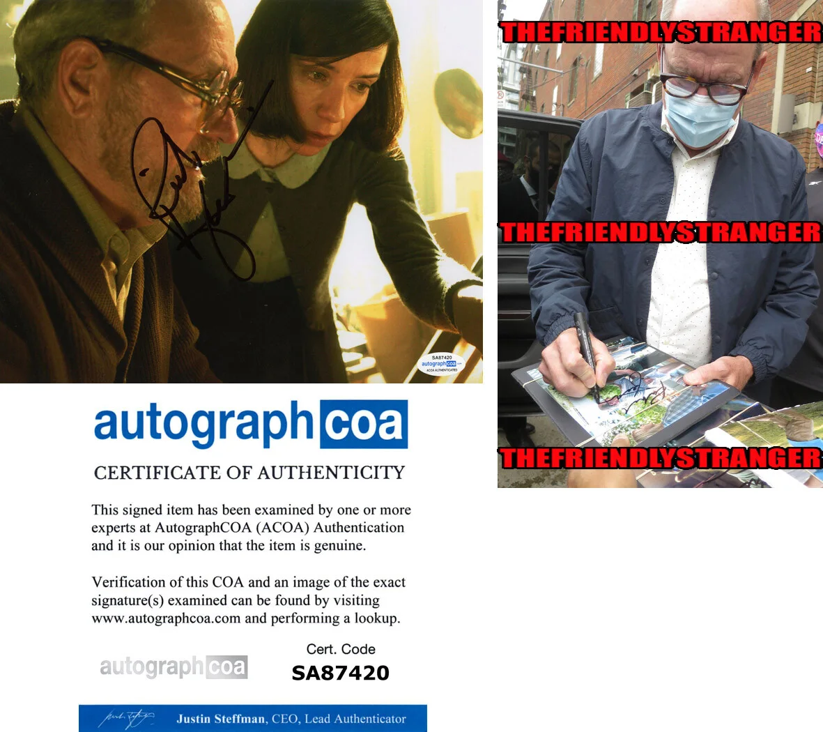 RICHARD JENKINS — Richard Jenkins signed "THE SHAPE OF WATER" 8x10 Photo a PROOF Giles ACOA COA