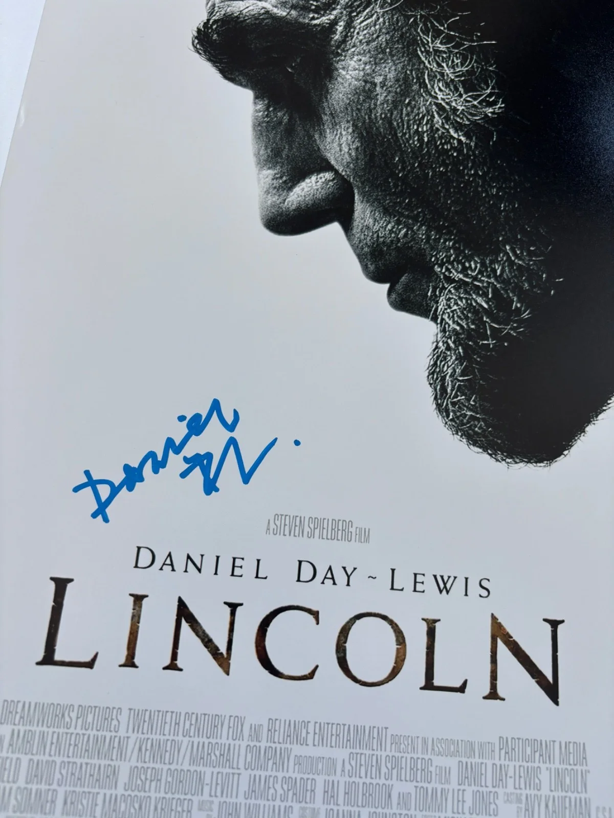 DANIEL DAY LEWIS — DANIEL DAY LEWIS SIGNED LINCOLN 12X18 MOVIE POSTER PHOTO ABRAHAM OSCAR BAS, image 2