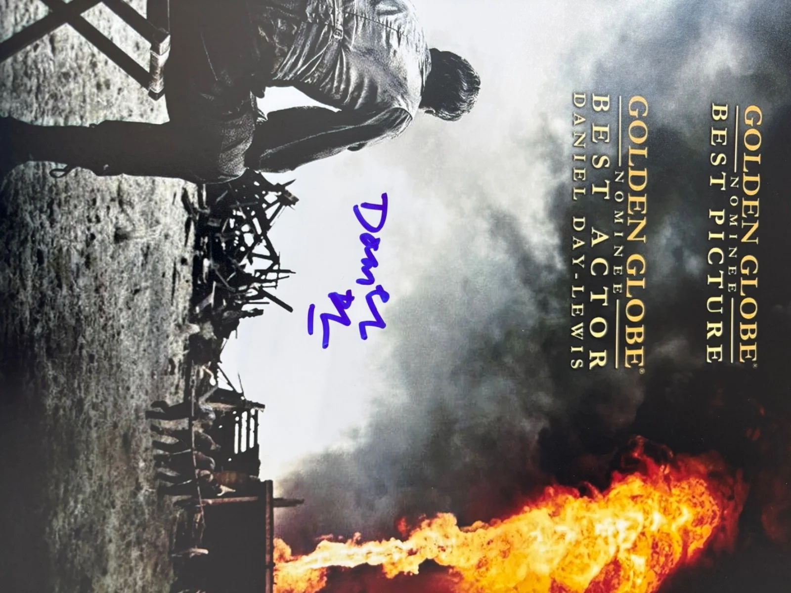 DANIEL DAY LEWIS — DANIEL DAY LEWIS SIGNED THERE WILL BE BLOOD 12X18 MOVIE POSTER PHOTO OSCAR BAS b, изображение 2