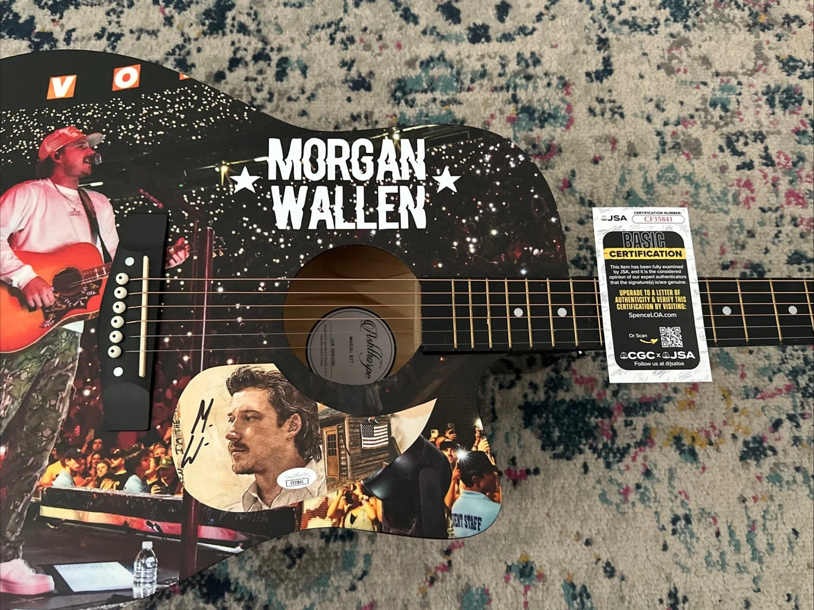 🚨RARE Morgan Wallen CUSTOM SIGNED Guitar I’M THE PROBLEM TOUR WALLEN JSA CERT, image 2