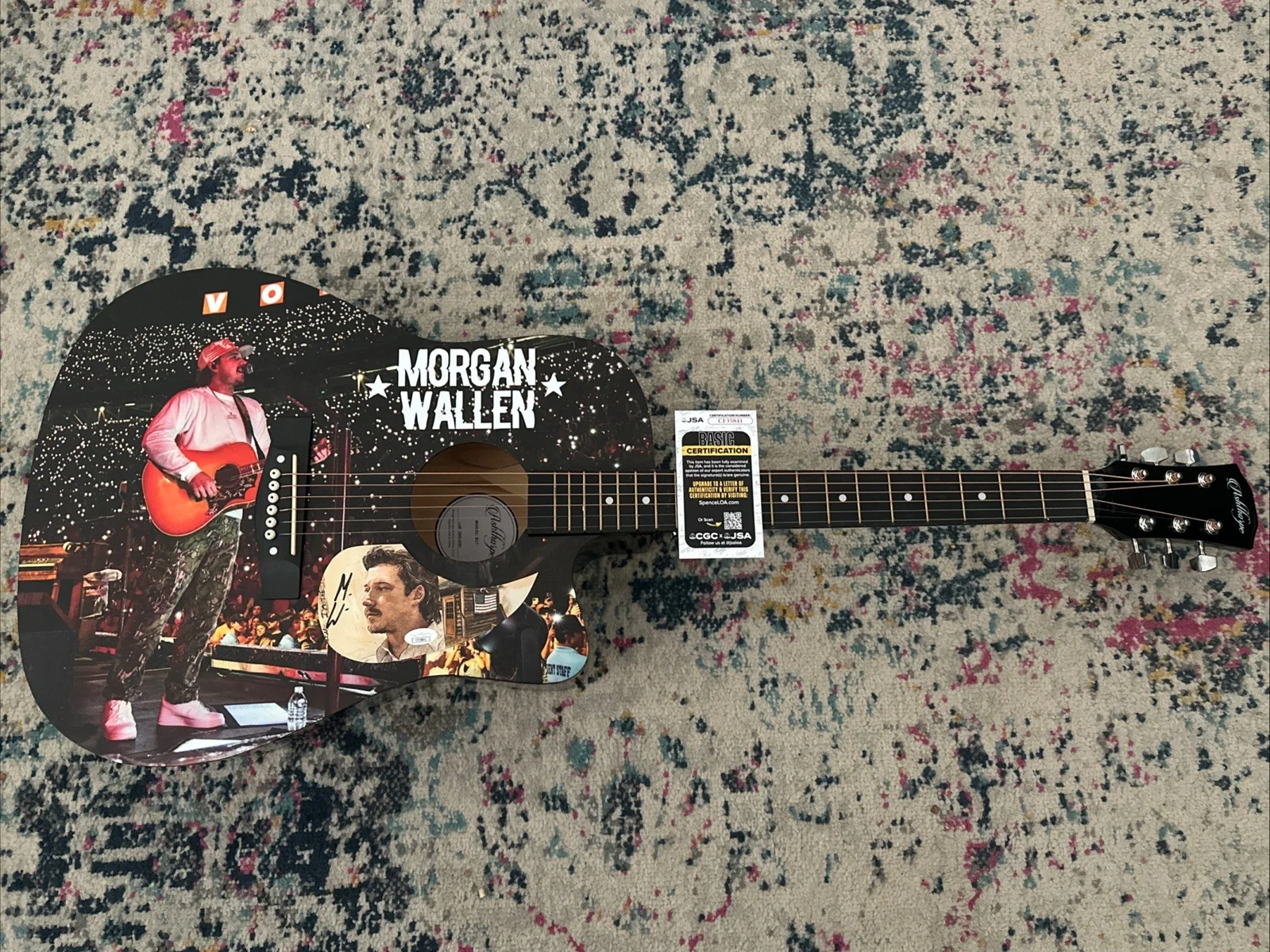 🚨RARE Morgan Wallen CUSTOM SIGNED Guitar I’M THE PROBLEM TOUR WALLEN JSA CERT, image 3