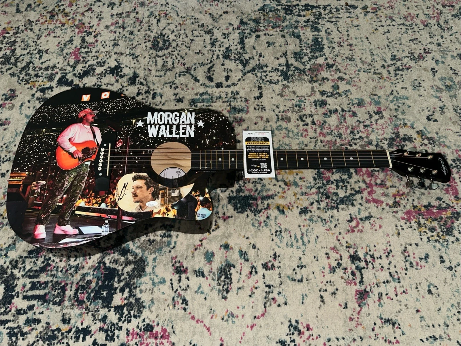 🚨RARE Morgan Wallen CUSTOM SIGNED Guitar I’M THE PROBLEM TOUR WALLEN JSA CERT, image 4