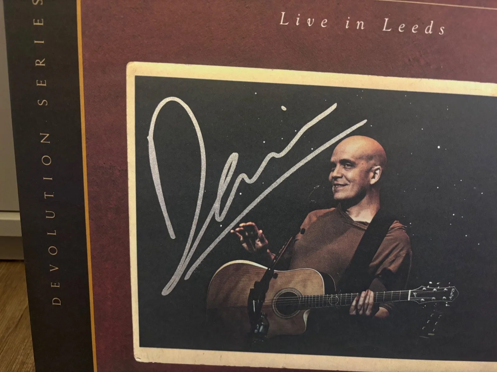 DEVIN TOWNSEND SIGNED AUTOGRAPHED RED LP VINYL VERY RARE ACOUSTIC LIVE LEEDS, image 2
