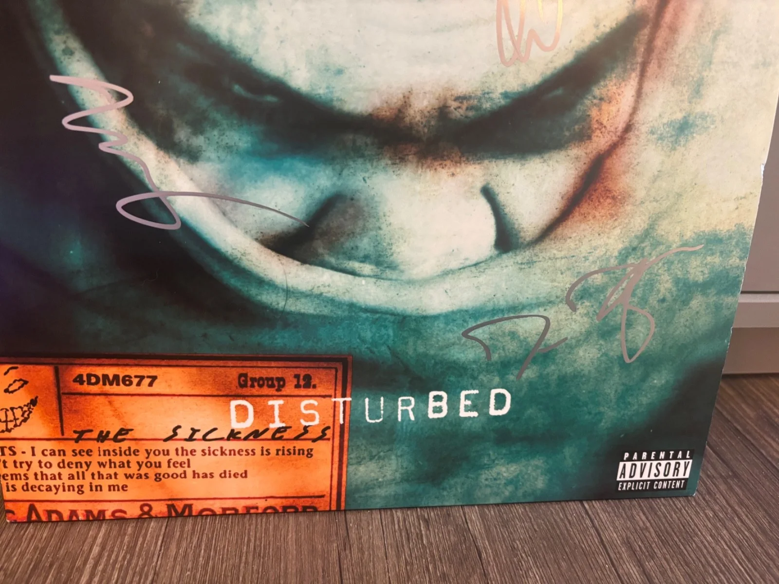 DISTURBED SIGNED AUTOGRAPHED LP VINYL TEN THOUSAND FISTS X4 DAVID DRAIMAN RARE, image 3