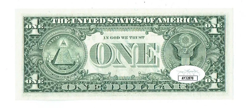 Anthony Quinn JSA Vintage Signed 1988 Uncirculated $1 Bill Auto Actor Died 2001, изображение 2