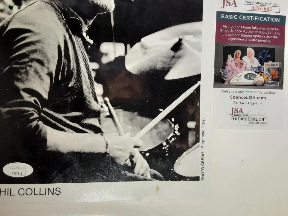 Phil Collins hand Signed Autograph 8x10 Photo JSA COA Genesis, image 2