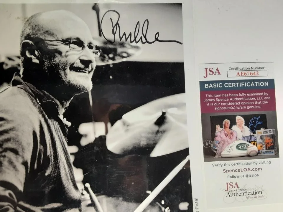 Phil Collins hand Signed Autograph 8x10 Photo JSA COA Genesis, image 3
