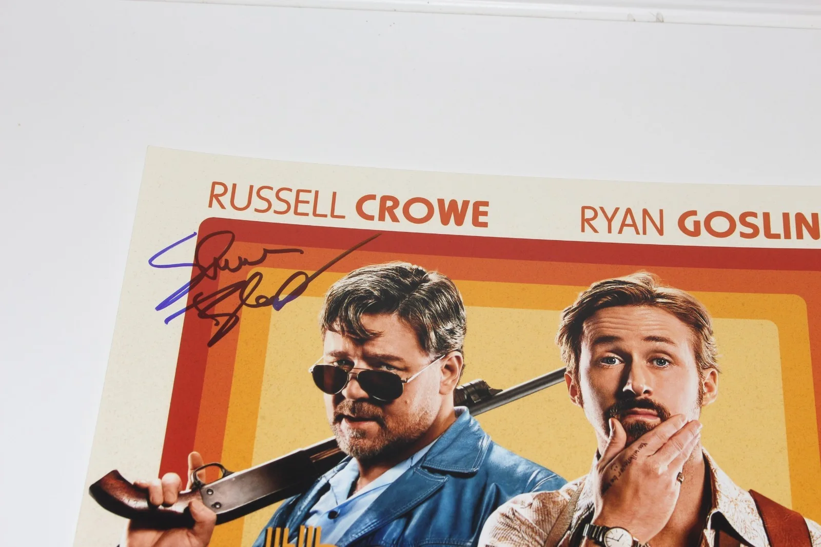 DIRECTOR SHANE BLACK SIGNED 'THE NICE GUYS' 12x18 MOVIE POSTER 1 BECKETT COA BAS, изображение 3