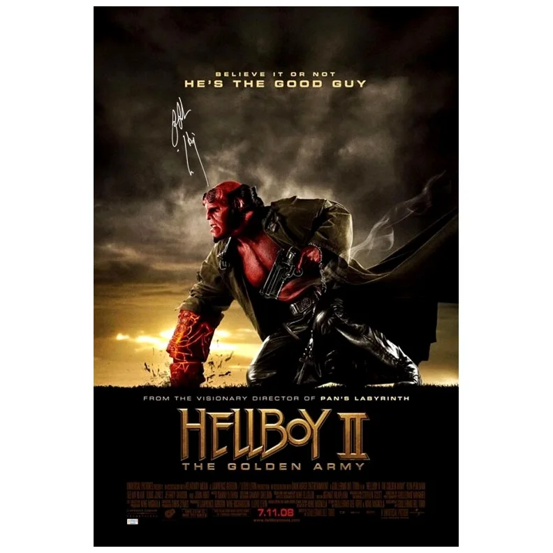 Ron Perlman — Ron Perlman Autographed 2008 Hellboy II The Golden Army Original DS 27x40 Poster