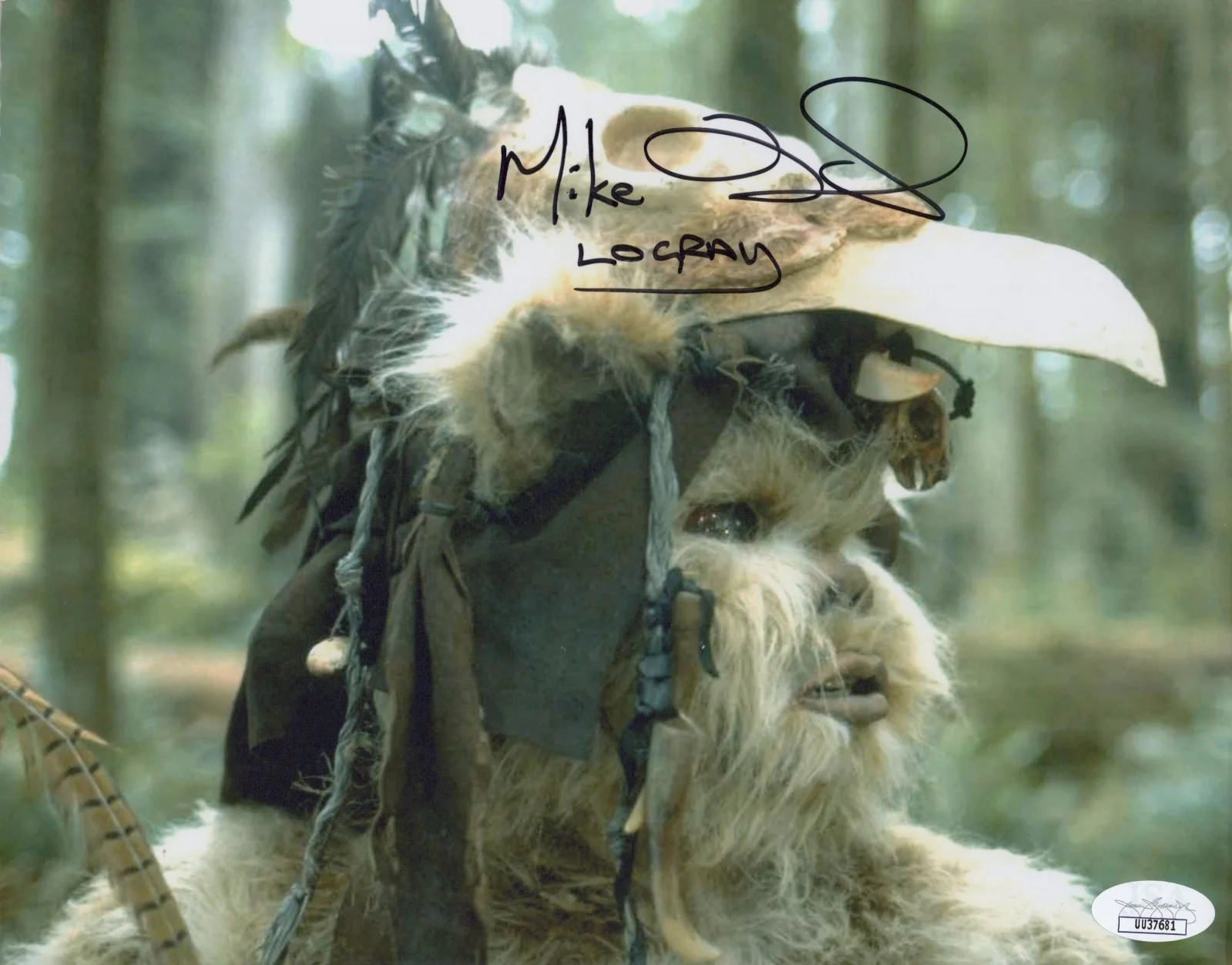 Mike Edmonds — Star Wars- Mike Edmonds signed Logray the medicine man ewok 8x10 photo JSA COA
