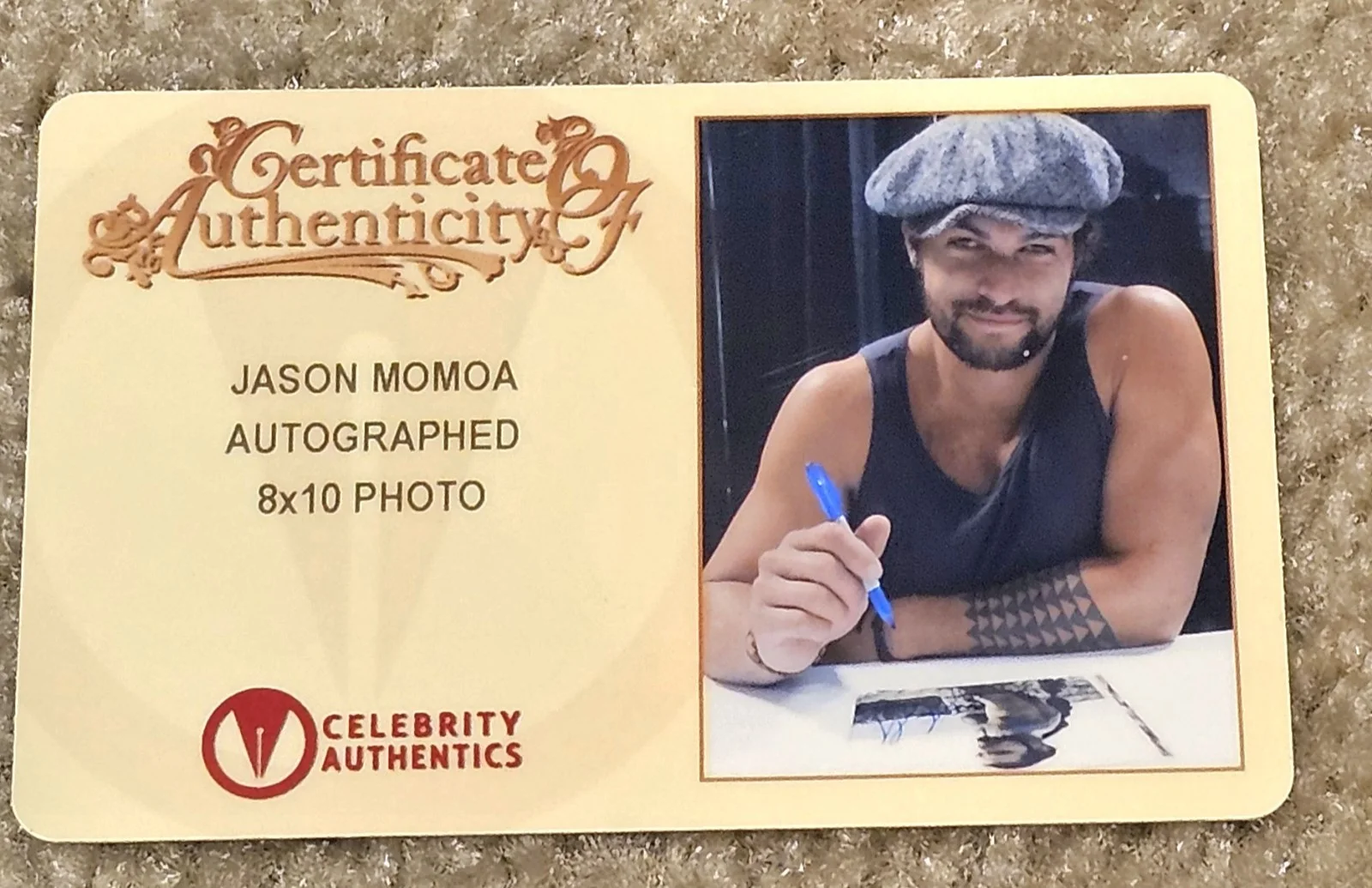 Jason Momoa — Jason Momoa Actor Game of Thrones Signed 8x10 Photo Aquaman Celebrity Authentics, image 4