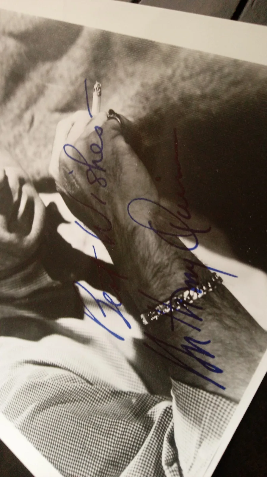 Anthony Quinn — SIGNED Anthony Quinn RARE Vintage Early AUTOGRAPHED 5 x 7 Blue Flair HTF Photo, изображение 4