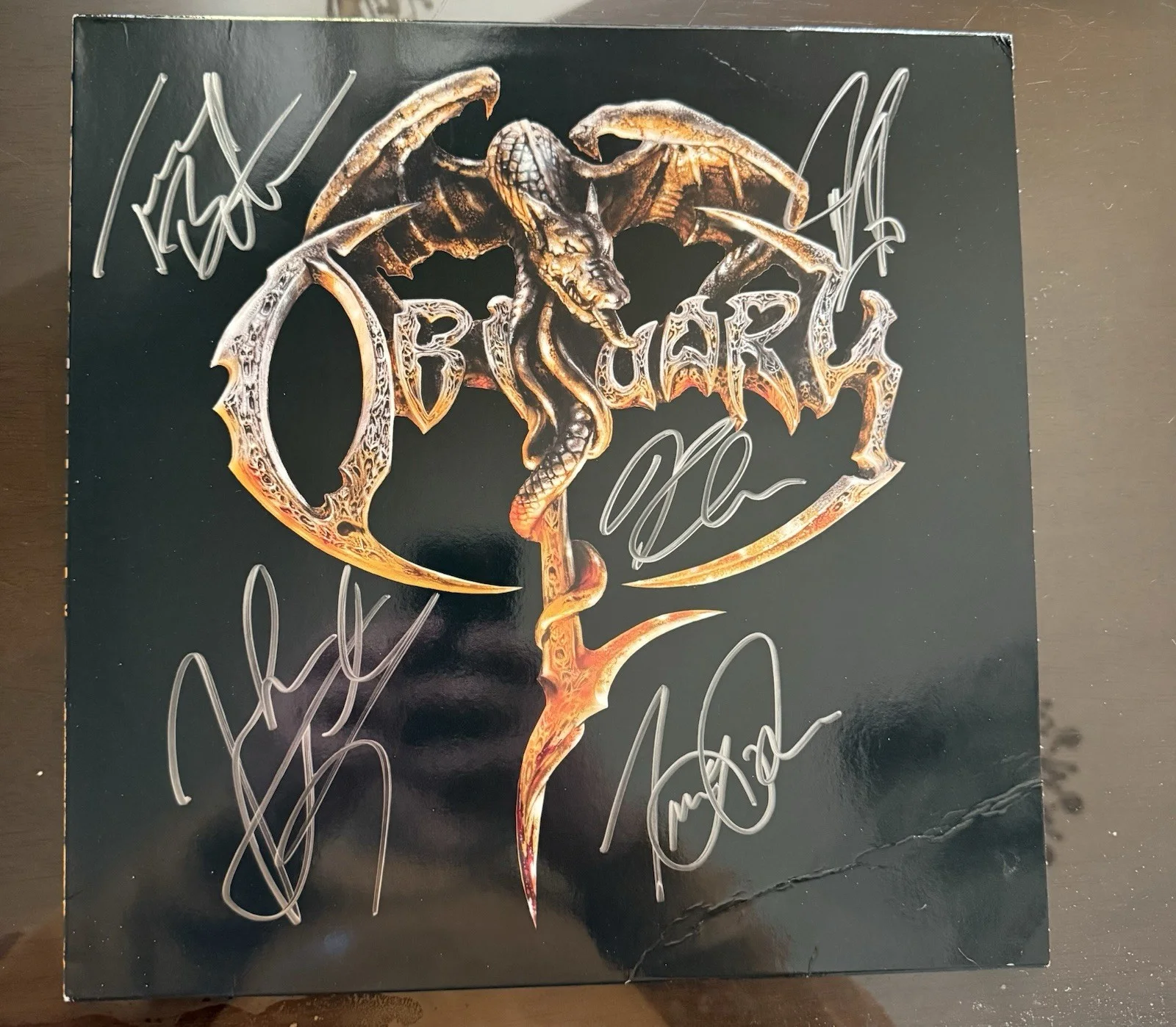 Obituary Autographed Lp With Set List And Ticket. Vinyl., image 2