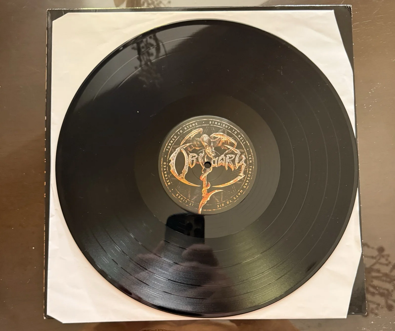 Obituary Autographed Lp With Set List And Ticket. Vinyl., image 5