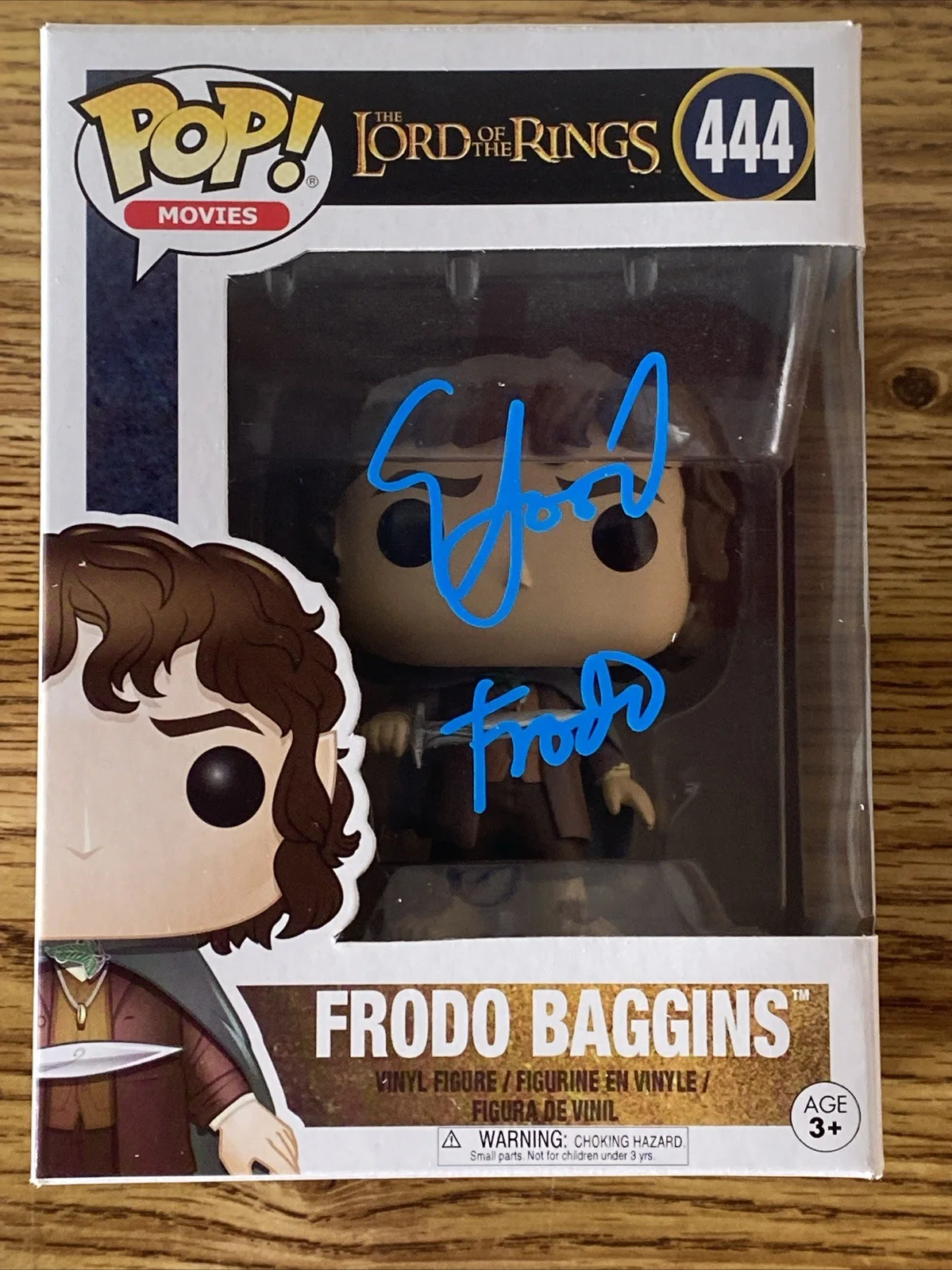 Elijah Wood — Elijah Wood Autographed Lord of the Rings Funko Pop #444 Frodo Baggins