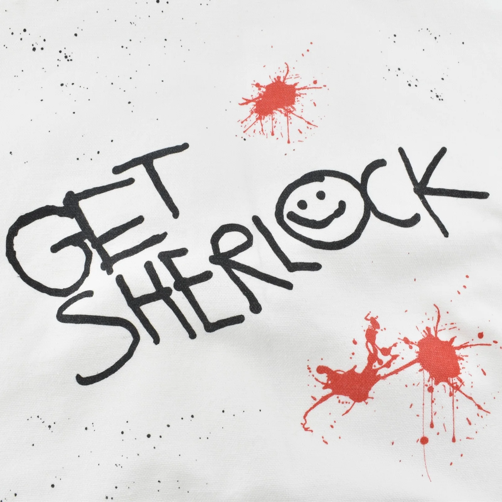 BBC TV Get Sherlock Smiley Face 2013 Large 100% Cotton Tote Bag White Shopper, изображение 2