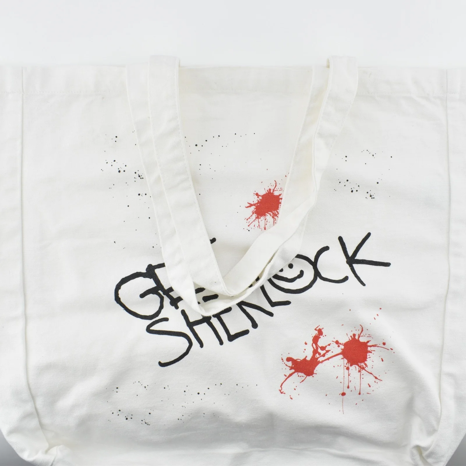 BBC TV Get Sherlock Smiley Face 2013 Large 100% Cotton Tote Bag White Shopper, изображение 3