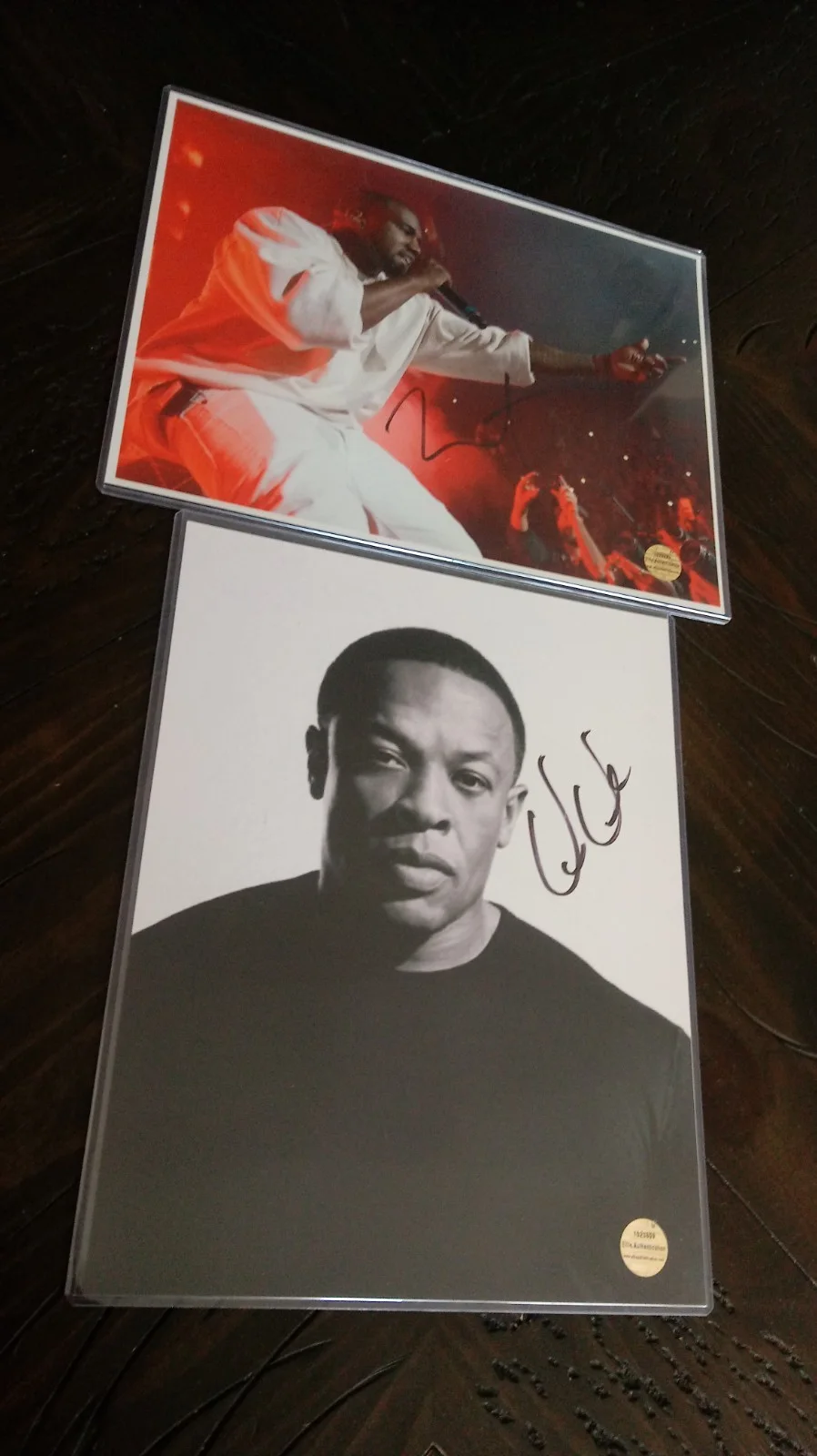 LOT of 2 SIGNED Dr. Dre & Kanye West 8.5x11 Photos Rock & Roll HOF NWA "YE" COA, изображение 2