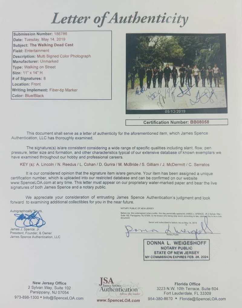 NORMAN REEDUS — THE WALKING DEAD SIGNED 11X14 PHOTO ANDREW LINCOLN NORMAN REEDUS JSA FULL LETTER, изображение 3