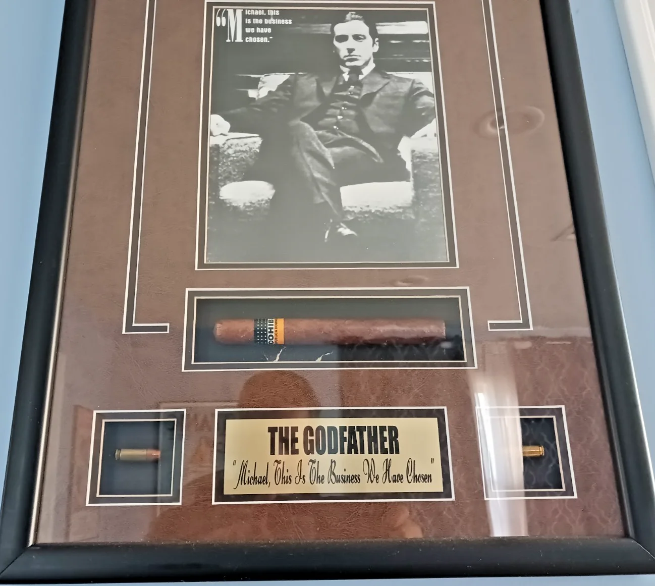AL PACINO GODFATHER FRAMED PHOTO + COHEBA CIGAR + DUMMY BULLETS 21X17" NICE!!!, изображение 2