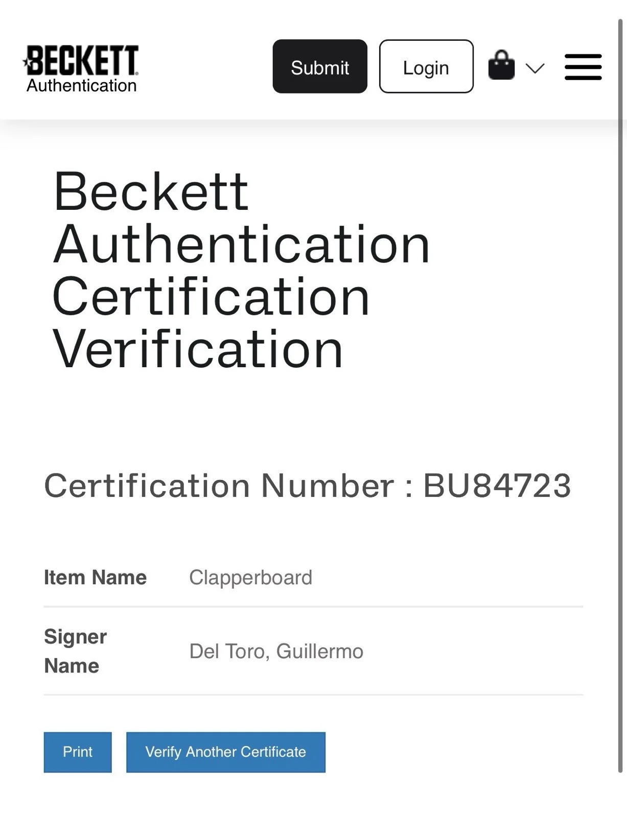 Guillermo Del Toro — Guillermo Del Toro Autograph Signed Director’s Clapboard with Beckett COA, изображение 5