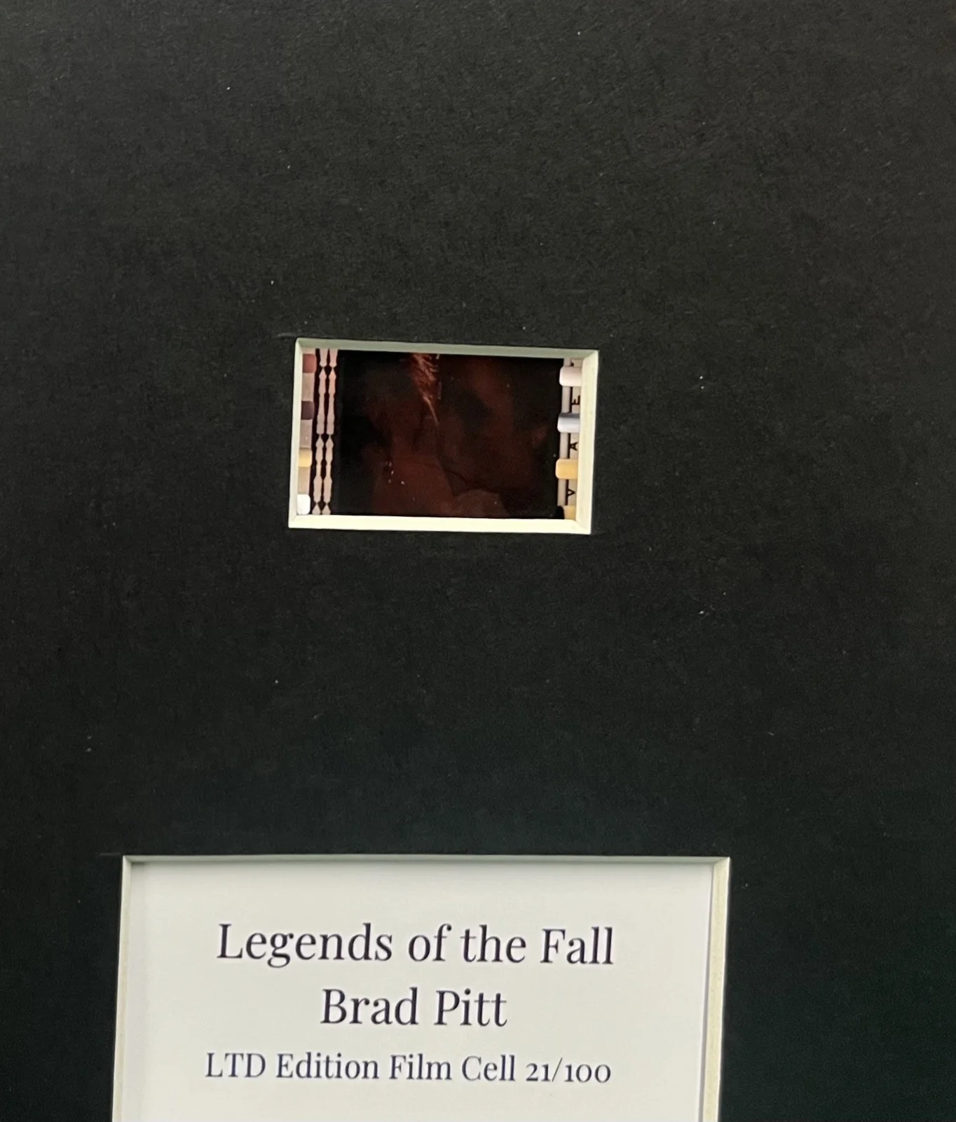 LEGENDS OF THE FALL. Brad Pitt 35mm Film Cell Mounted Display, изображение 2