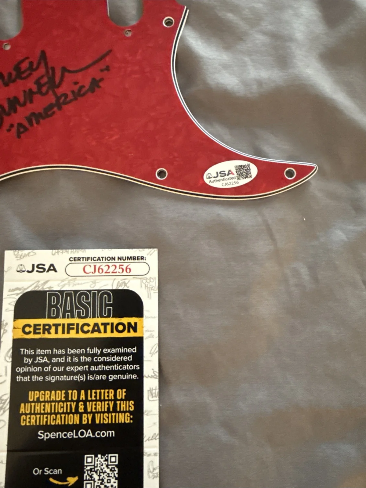 Dewey Bunnell America’s Signed Autographed Pick Guard JSA Cert Horse with name, изображение 3