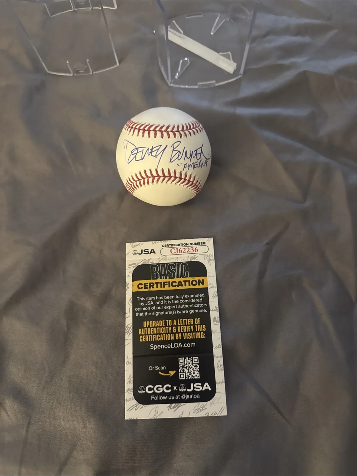 Dewey Bunnell Signed Autographed, ROMLB Baseball JSA COA With America Inscribed, image 2
