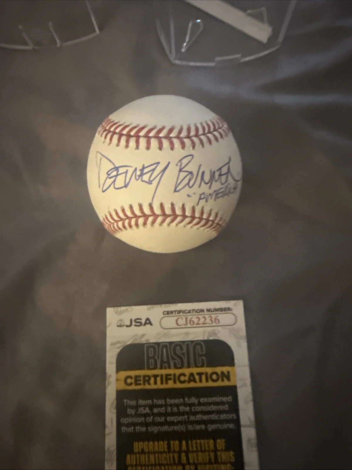 Dewey Bunnell Signed Autographed, ROMLB Baseball JSA COA With America Inscribed, image 3