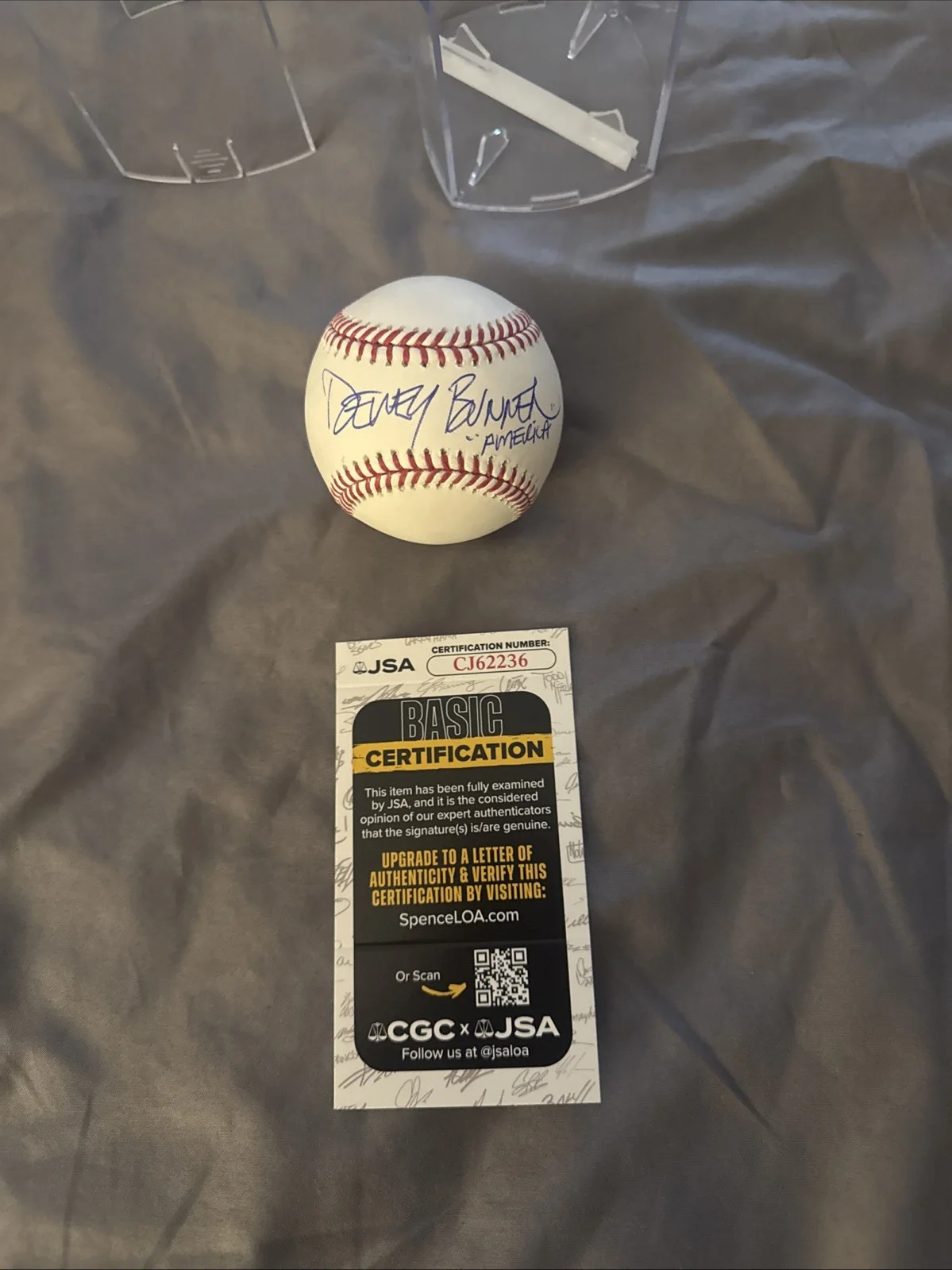 Dewey Bunnell Signed Autographed, ROMLB Baseball JSA COA With America Inscribed, image 4