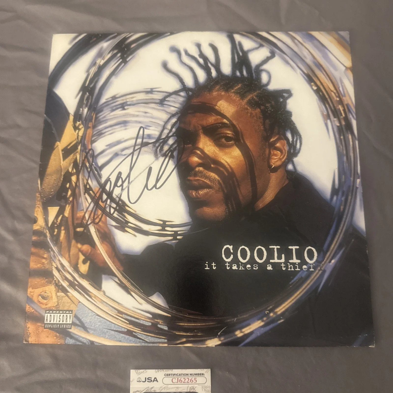 COOLIO It Takes A Thief SIGNED Autographed Vinyl JSA Certified, image 2